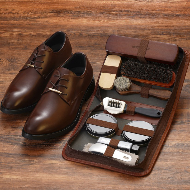 Leather Shoe Polish - Ensemble de brosses à chaussures en